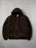 Vintage 90s Brown Carhartt Hooded Workwear Lined Jacket (XL/XXL) sold by Rebalance Vintage