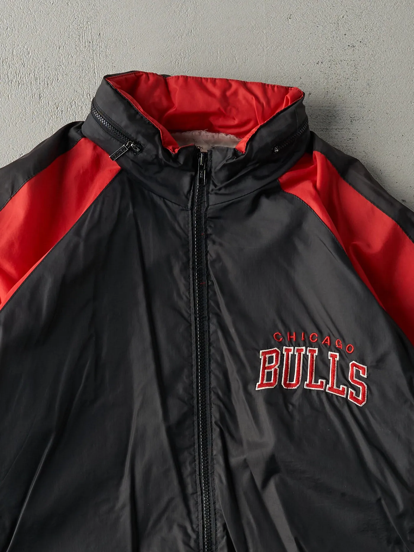 Vintage 90s Black, White and Red Starter Chicago Bulls Windbreaker Jacket (L) sold by Rebalance Vintage product image thumbnail 3