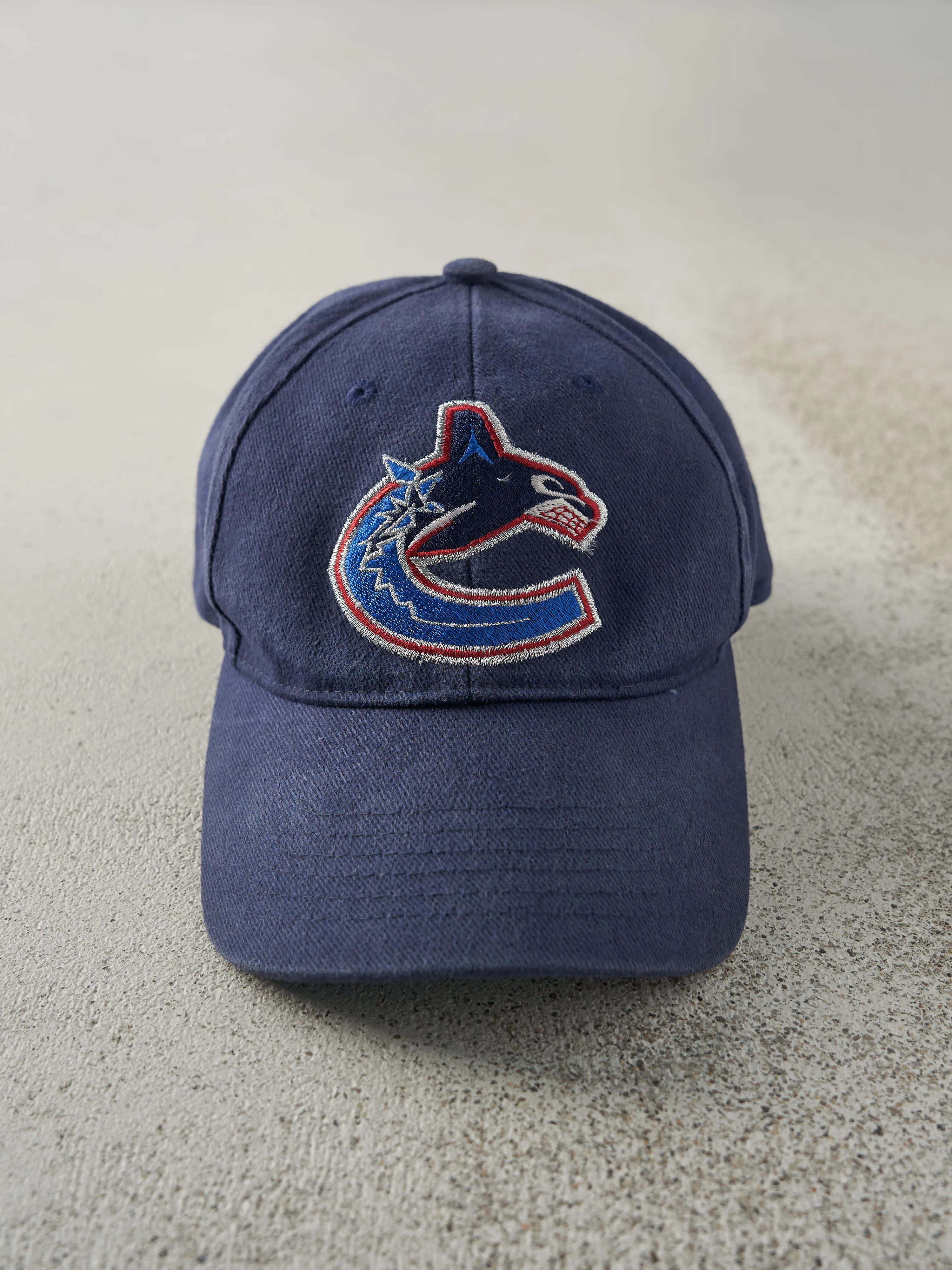 Vintage Y2K Blue Vancouver Canucks Velcro Back Hat sold by Rebalance Vintage