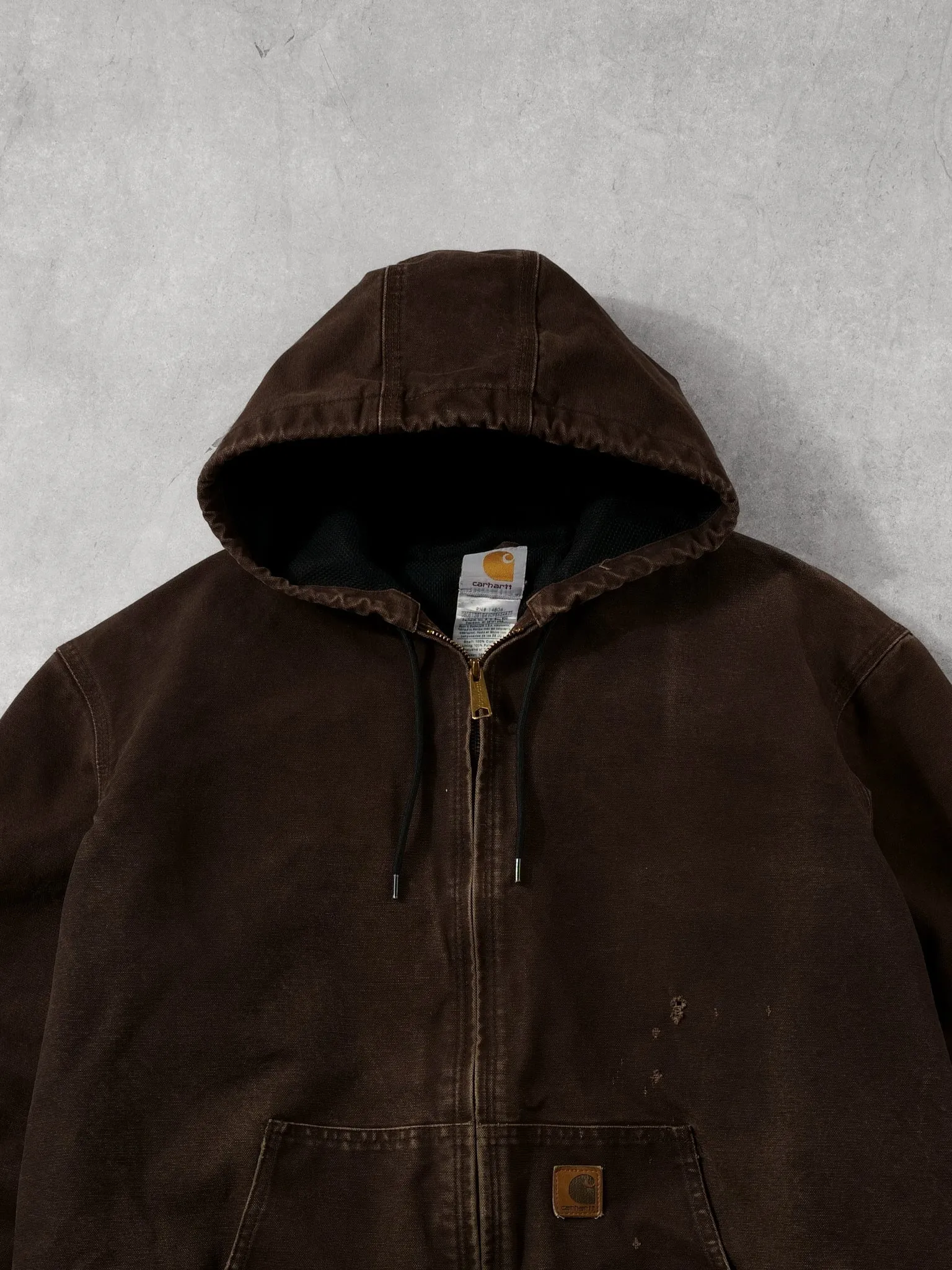 Vintage 90s Brown Carhartt Hooded Workwear Lined Jacket (XL/XXL) sold by Rebalance Vintage product image thumbnail 2