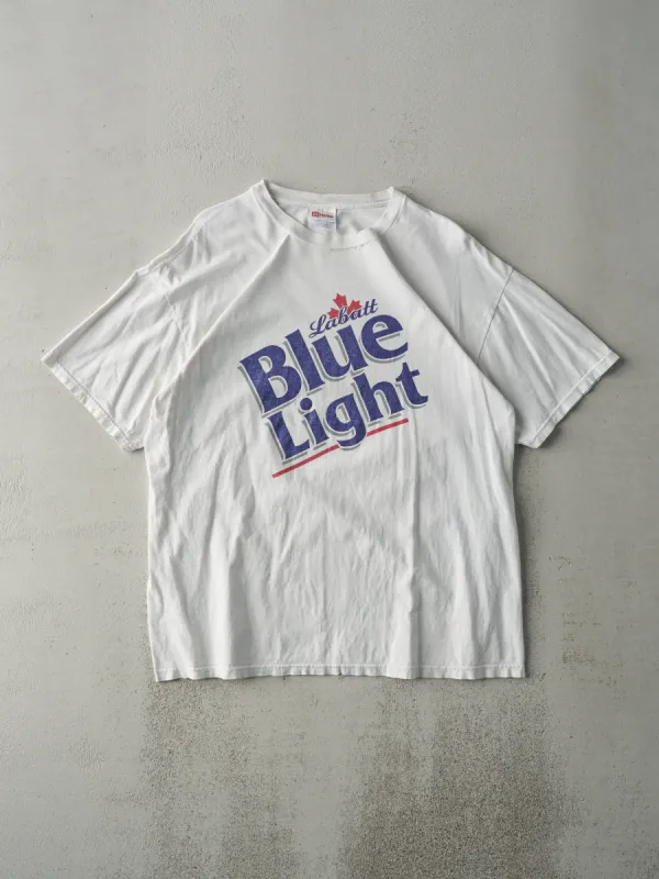 Vintage 90s White Labatt Blue Light Beer Tee (M) sold by Rebalance Vintage