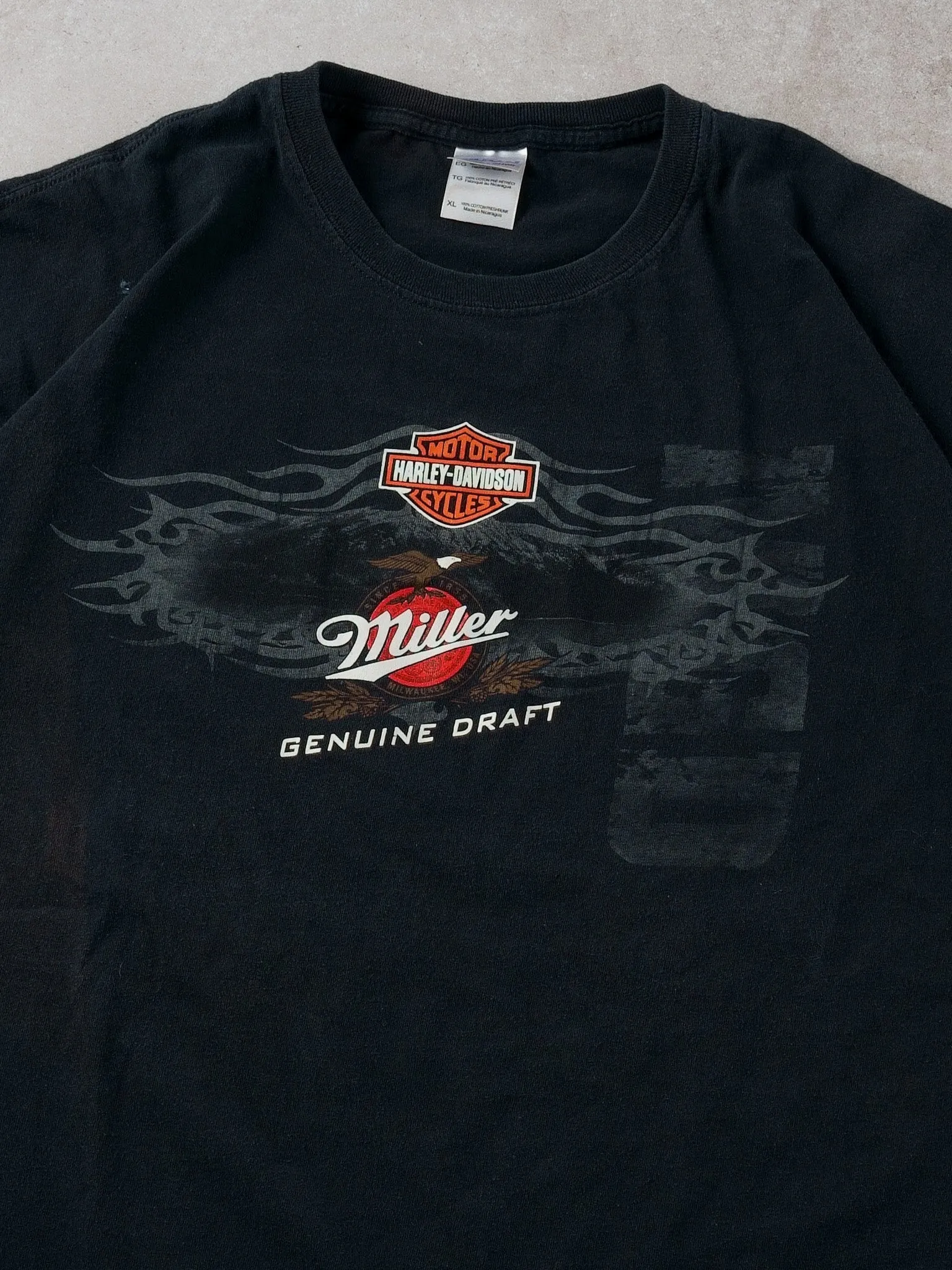 Vintage Y2k Washed Black Harley Davidson X Miller Graphic Tee (M) sold by Rebalance Vintage product image thumbnail 2