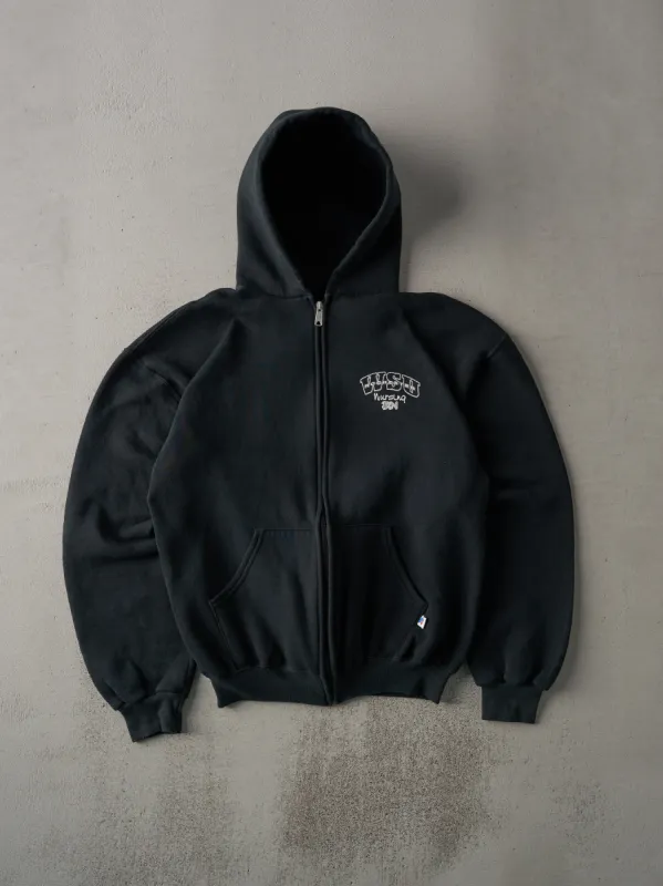 Vintage 90s Black WSU Rochester Nursing Russell Athletics Zip Up Hoodie (M) sold by Rebalance Vintage