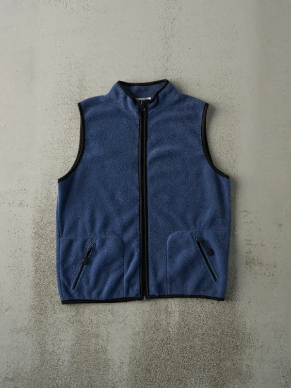 Vintage 90s Slate Blue Fleece Vest (S/M) sold by Rebalance Vintage