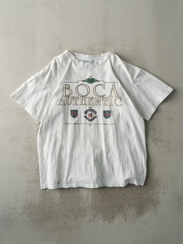 Vintage 90s White Boca Authentic Single Stitch Tee (M/L) sold by Rebalance Vintage