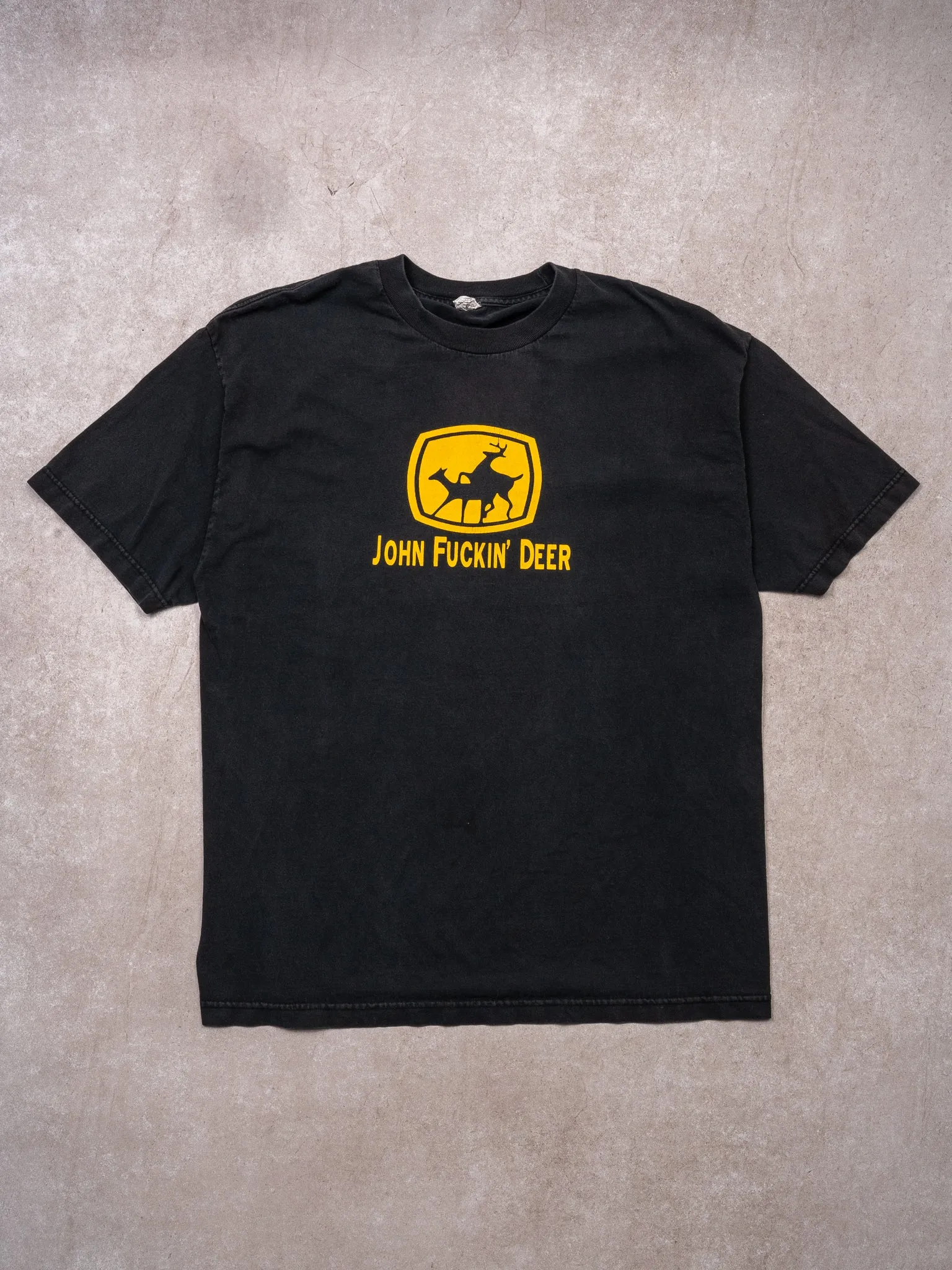 Vintage 90s John F**king Deer Tee (L) sold by Rebalance Vintage