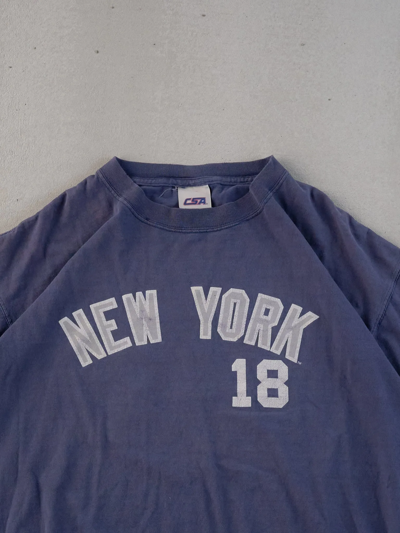Vintage 05' Faded Blue New York Yankees Damon #18 Tee (L) sold by Rebalance Vintage product image thumbnail 3