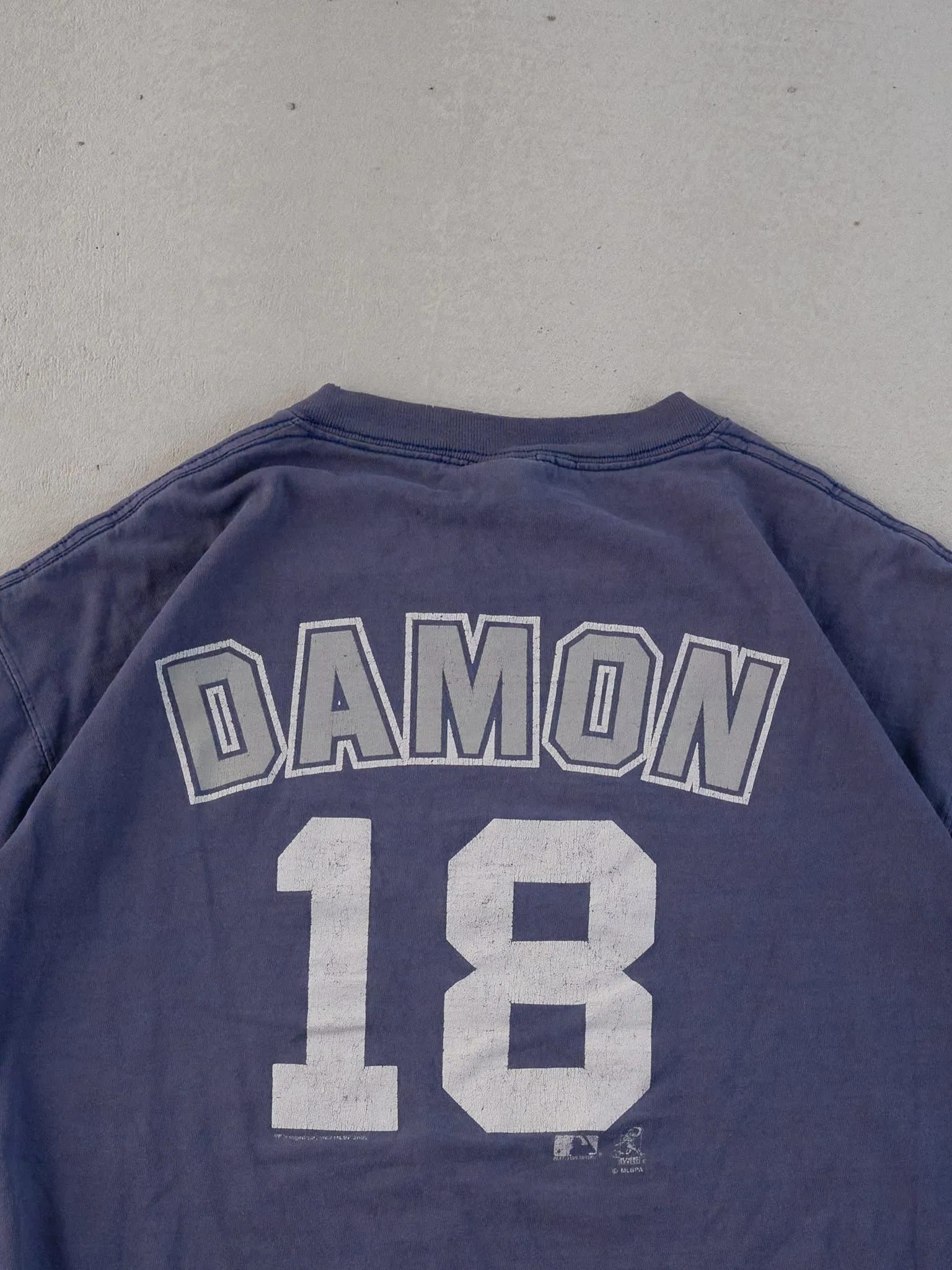 Vintage 05' Faded Blue New York Yankees Damon #18 Tee (L) sold by Rebalance Vintage product image thumbnail 4