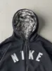 Vintage Y2K Faded Black Embroidered Nike Zip Up Hoodie (L) sold by Rebalance Vintage