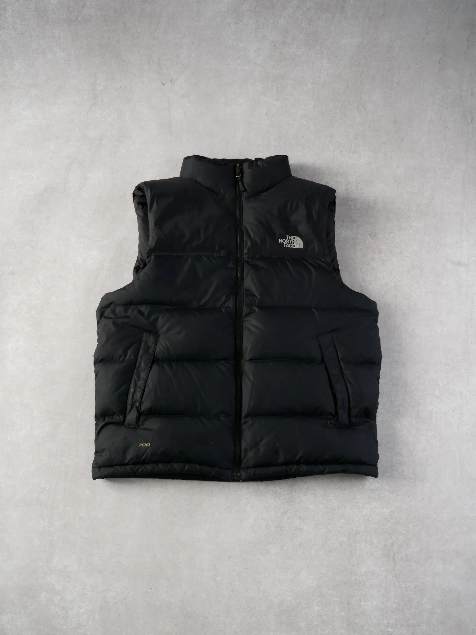 Vintage 90s Black Northface Nuptse 700 Puffer Vest (L) sold by Rebalance Vintage