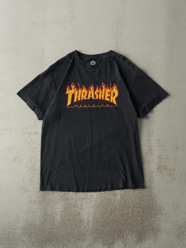 Vintage Y2K Black Thrasher Skateboard Magazine Tee (M) made by Rebalance Vintage