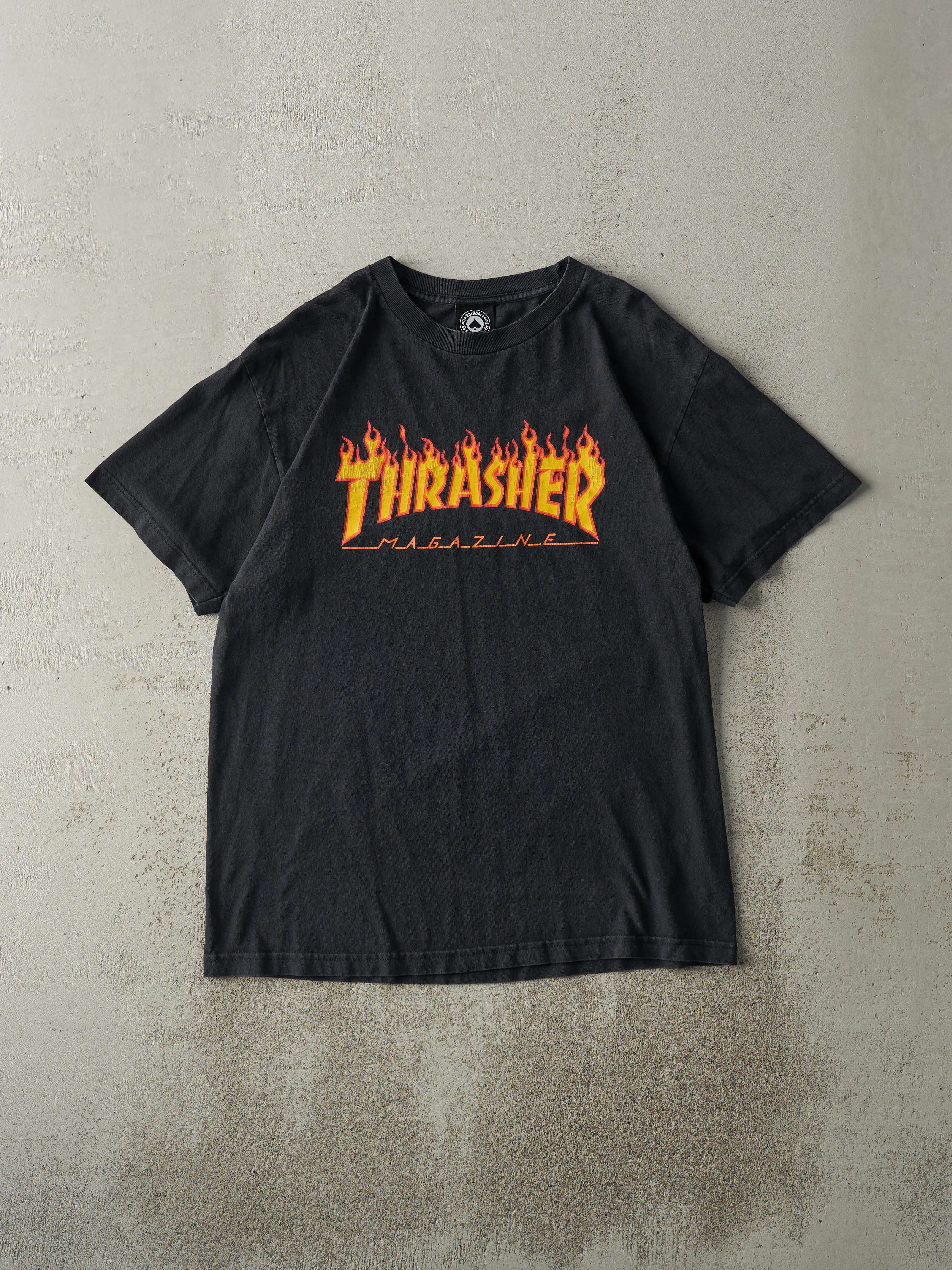 Vintage Y2K Black Thrasher Skateboard Magazine Tee (M) sold by Rebalance Vintage