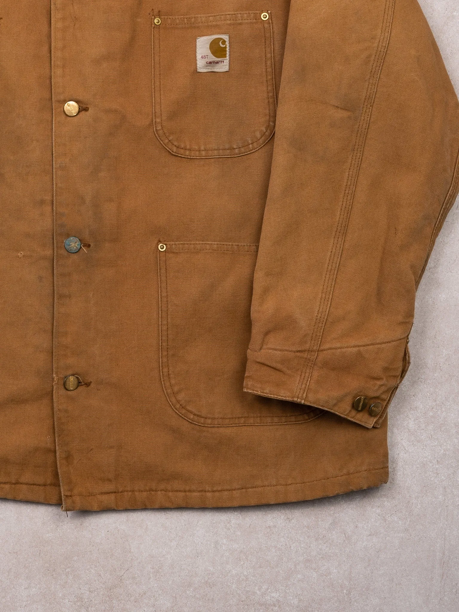 Vintage 70s Camel + Brown Carhartt Blanket Lined Jacket (L) sold by Rebalance Vintage product image thumbnail 3