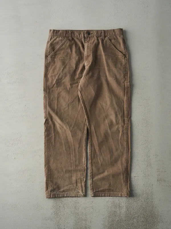 Vintage 90s Faded Brown Rustlers Carpenter Pants (35x28.5) sold by Rebalance Vintage