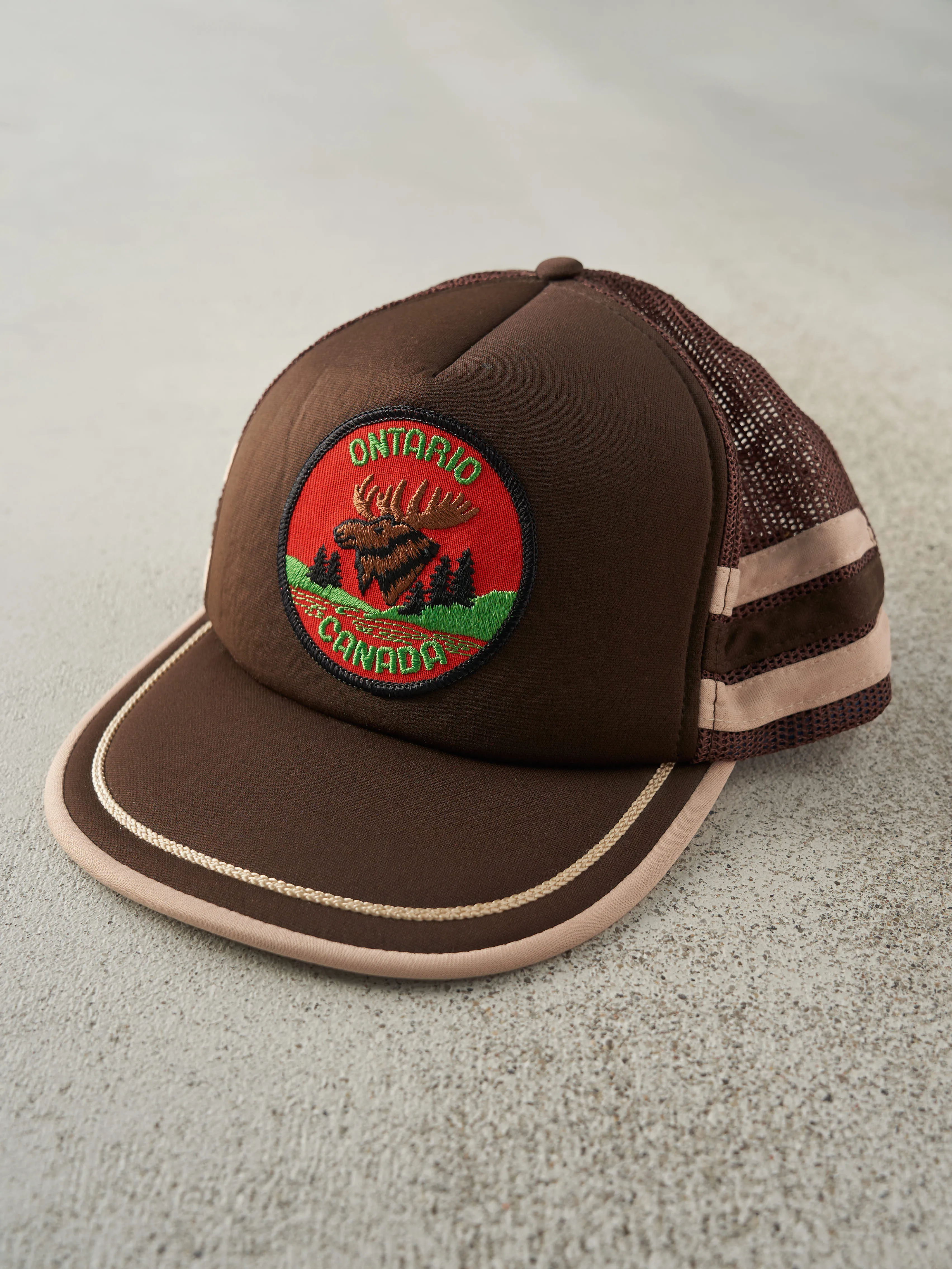 Vintage 90s Brown Ontario Canada Foam Trucker Hat sold by Rebalance Vintage product image thumbnail 2