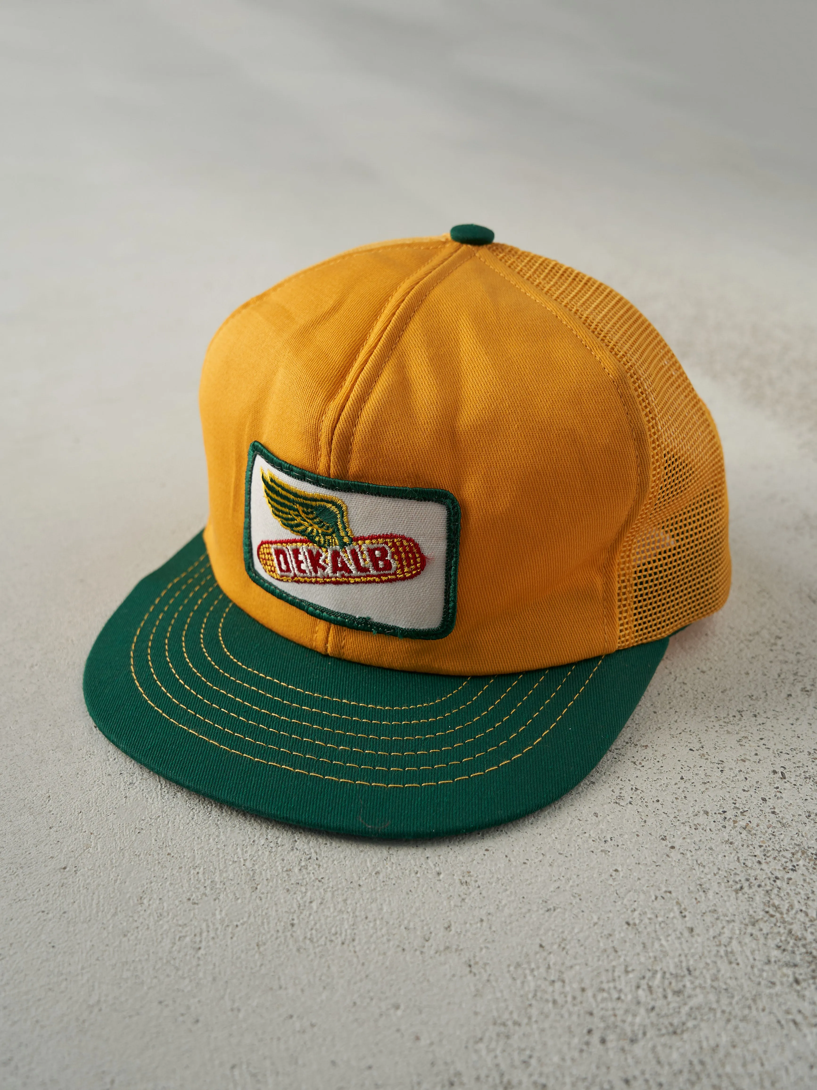 Vintage 70s Yellow & Green Dekalb Logo Foam Trucker Hat sold by Rebalance Vintage product image thumbnail 2