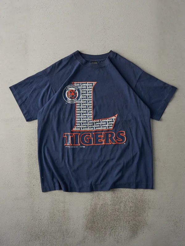 Vintage 90s Navy Blue London Tigers Single Stitch Tee (M) sold by Rebalance Vintage
