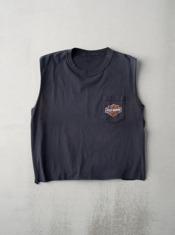 Vintage 07' Black Harley Davidson Costa Rica Cut Off Boxy Tank (S/M) sold by Rebalance Vintage