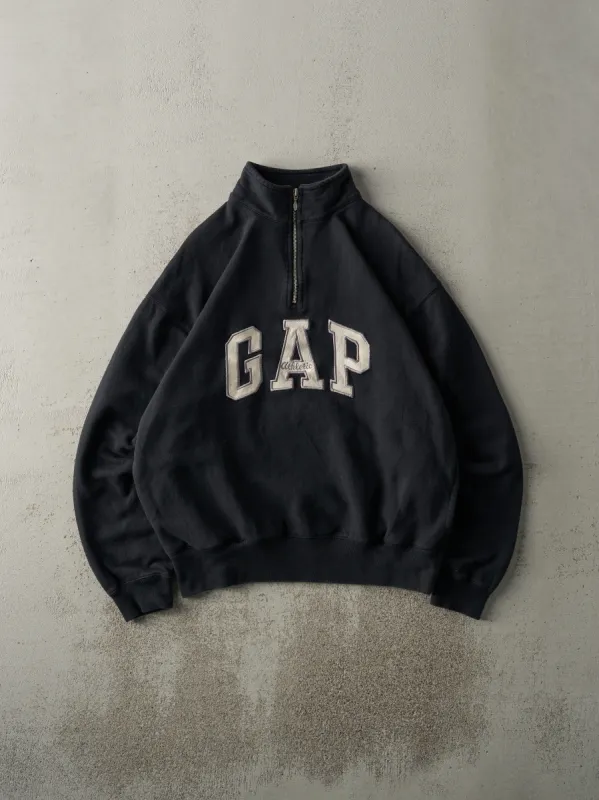 Vintage Y2K Black Embroidered Gap Quarter Zip Sweatshirt (M/L) sold by Rebalance Vintage