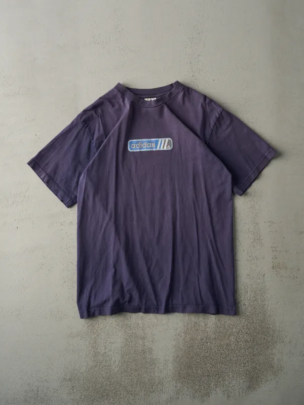 Vintage Y2K Navy Faded Blue Adidas Logo Tee (M) sold by Rebalance Vintage