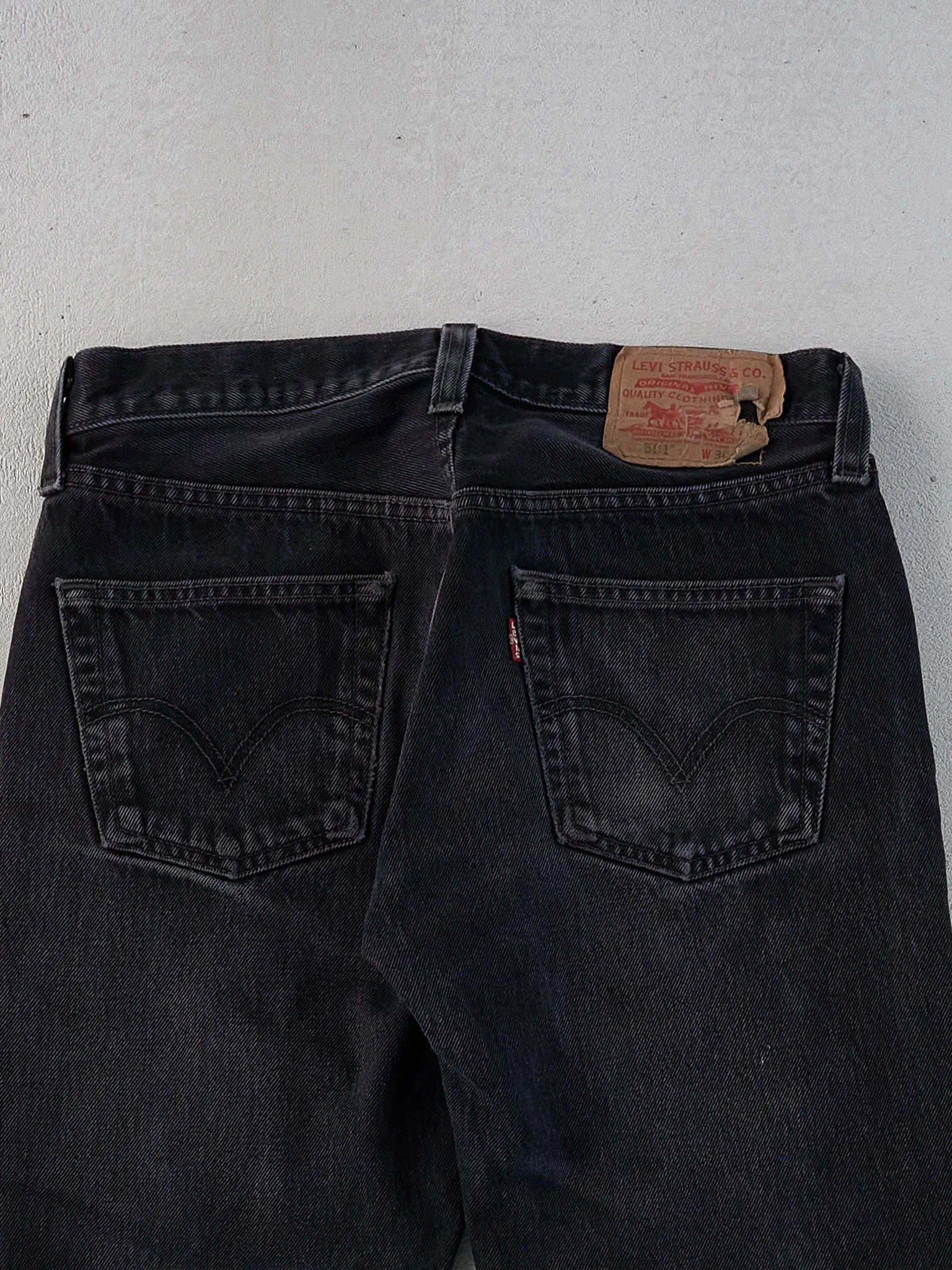 Vintage 90s Black Levi's 501 Denim Jeans (30x30) sold by Rebalance Vintage product image thumbnail 4