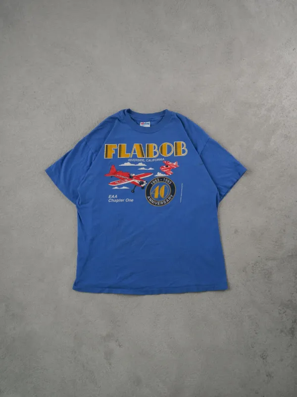 Vintage 93' Blue Flabob Plane Graphic Tee (M/L) sold by Rebalance Vintage