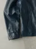 Vintage 70s Blue Queen Elizabeth Park School Emblem Leather Jacket (M) sold by Rebalance Vintage