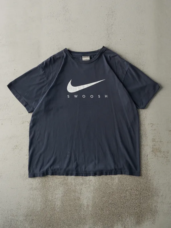 Vintage Y2K Navy Blue Nike Swoosh Tee (L) made by Rebalance Vintage