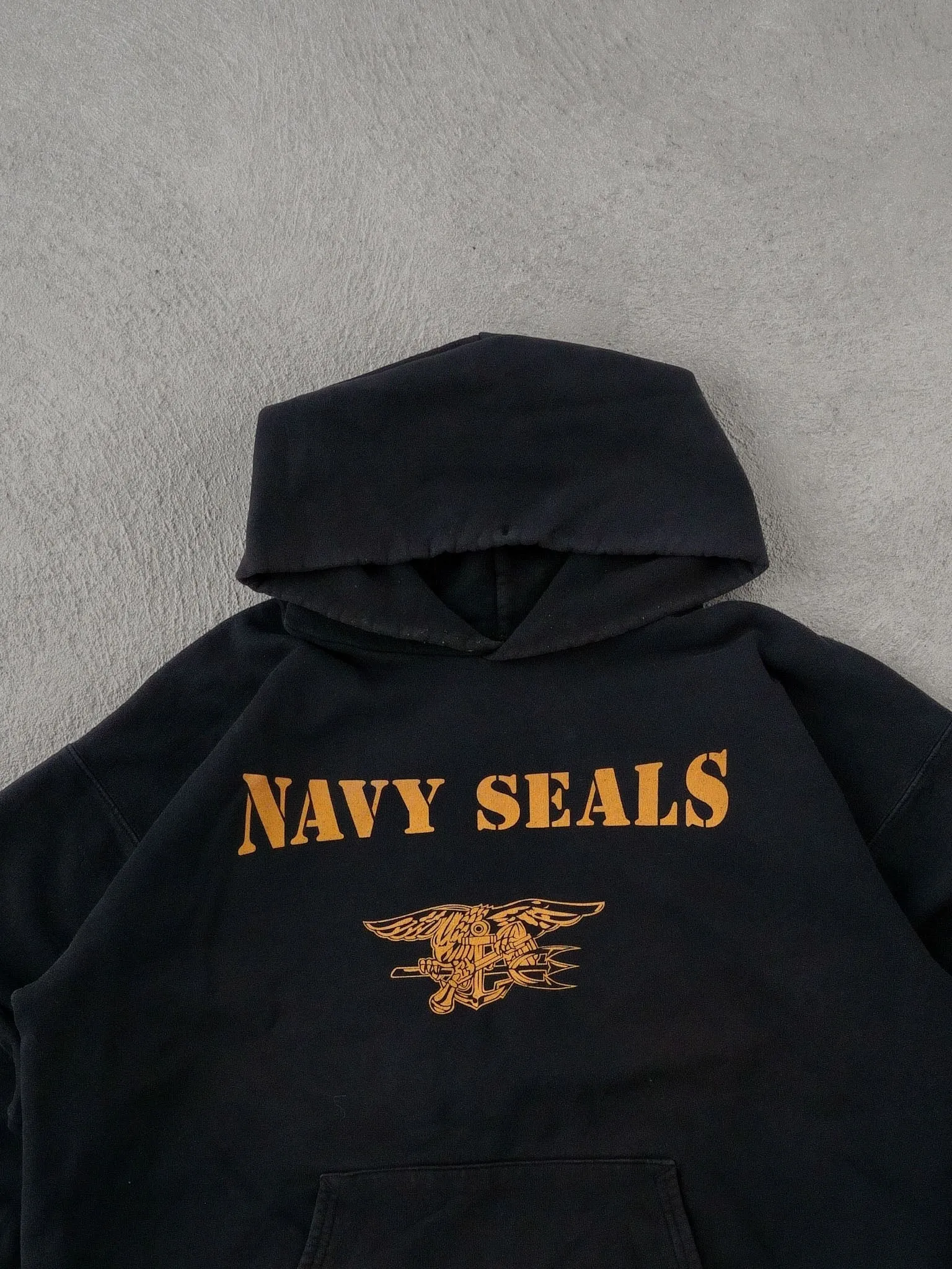 Vintage Washed Black Navy Seals Graphic Hoodie (L) sold by Rebalance Vintage product image thumbnail 2