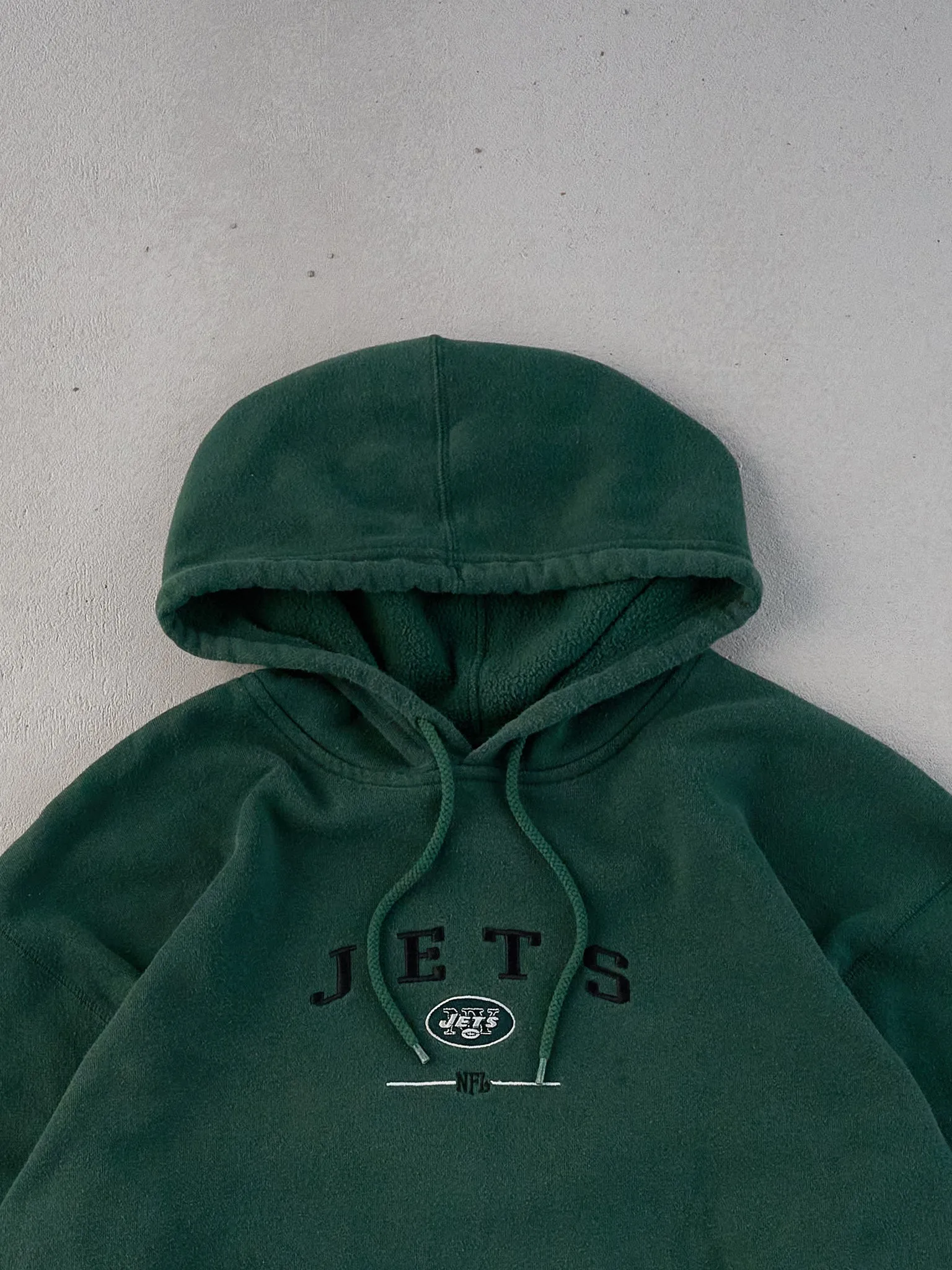 Vintage 90s Dark Green New York Jets NFL Hoodie (L/XL) sold by Rebalance Vintage product image thumbnail 2