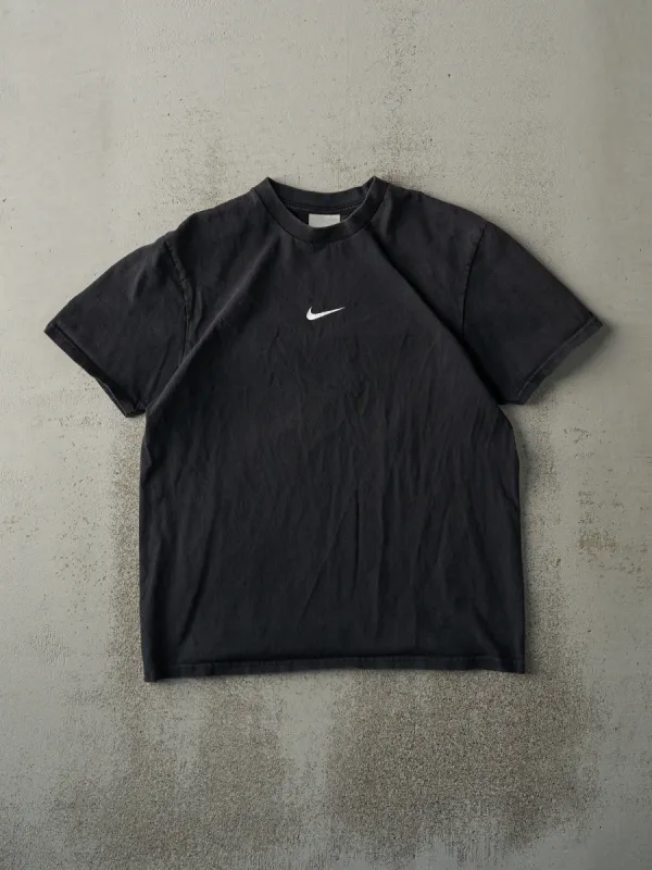 Vintage Y2K Black Nike Middle Swoosh Tee (S) sold by Rebalance Vintage