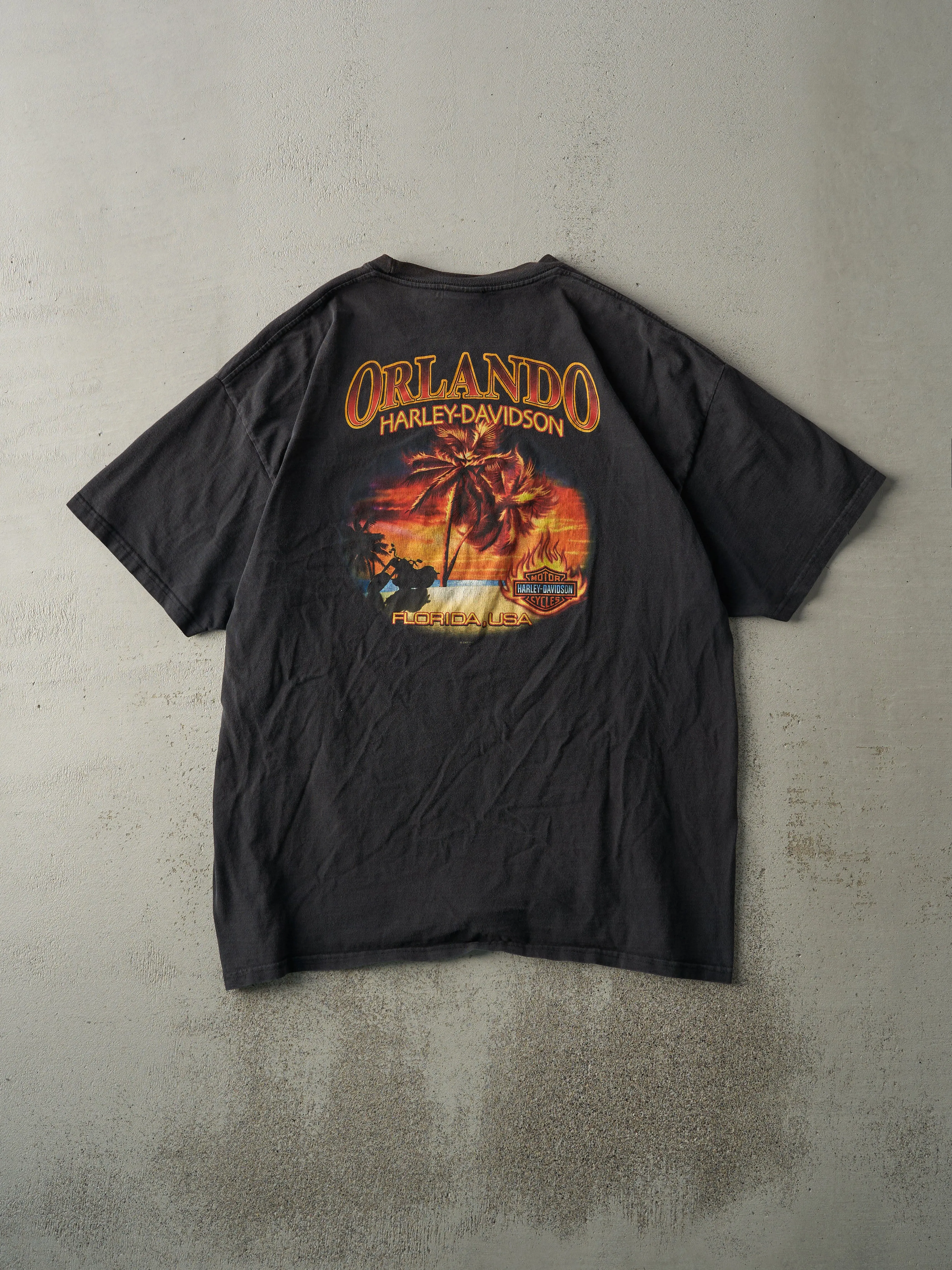 Vintage 08' Black Orlando Florida Harley Davidson Tee (L) sold by Rebalance Vintage product image thumbnail 2