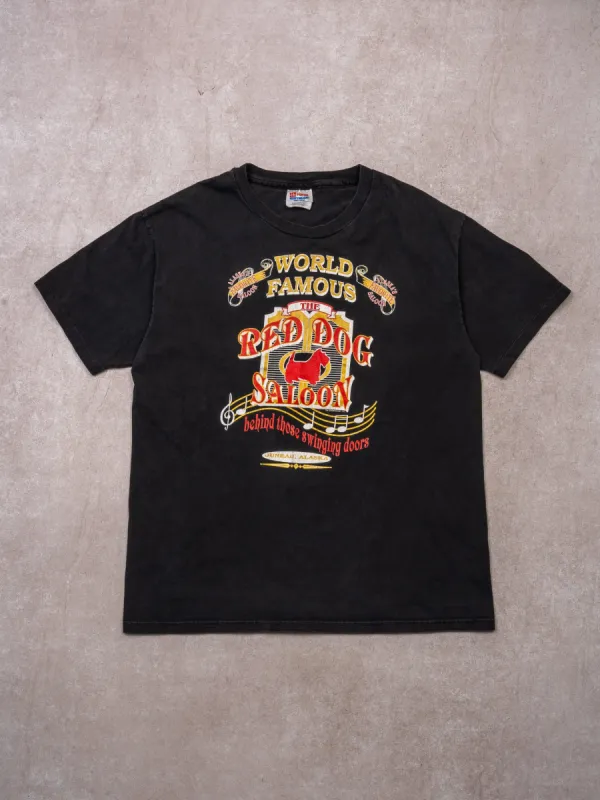 Vintage 90s Black Red Dog Saloon Alaska Tee (M) sold by Rebalance Vintage