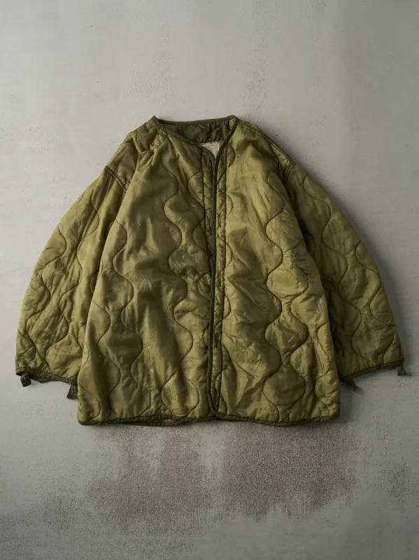 Vintage 90s Army Green Nylon Military Liner Jacket (XL) sold by Rebalance Vintage