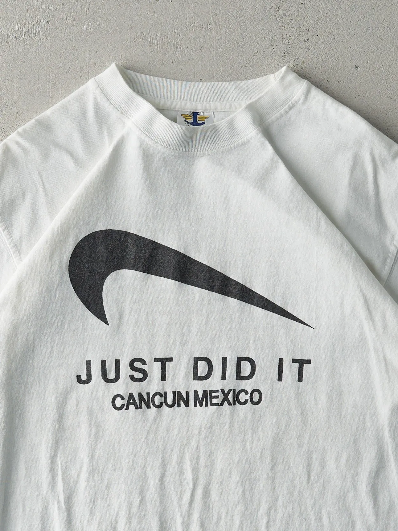 Vintage Y2K White "Just Did It" Cancun Mexico Tee (S/M) sold by Rebalance Vintage product image thumbnail 2
