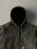 Vintage 90s Olive Green Carhartt Hooded Workwear Jacket (L) sold by Rebalance Vintage