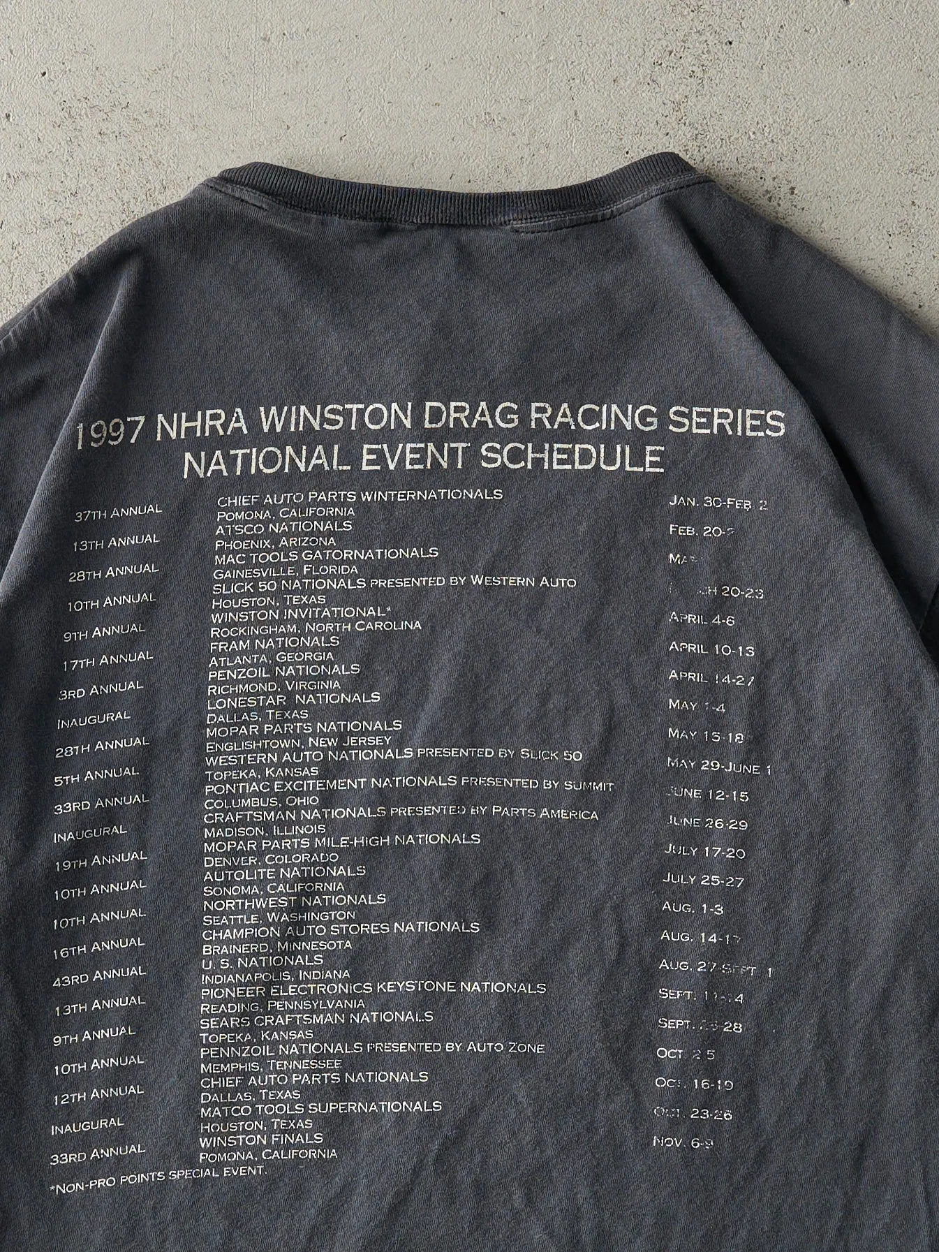 Vintage 97' Faded Black NHRA Winston Drag Racing Tee (M) sold by Rebalance Vintage product image thumbnail 4