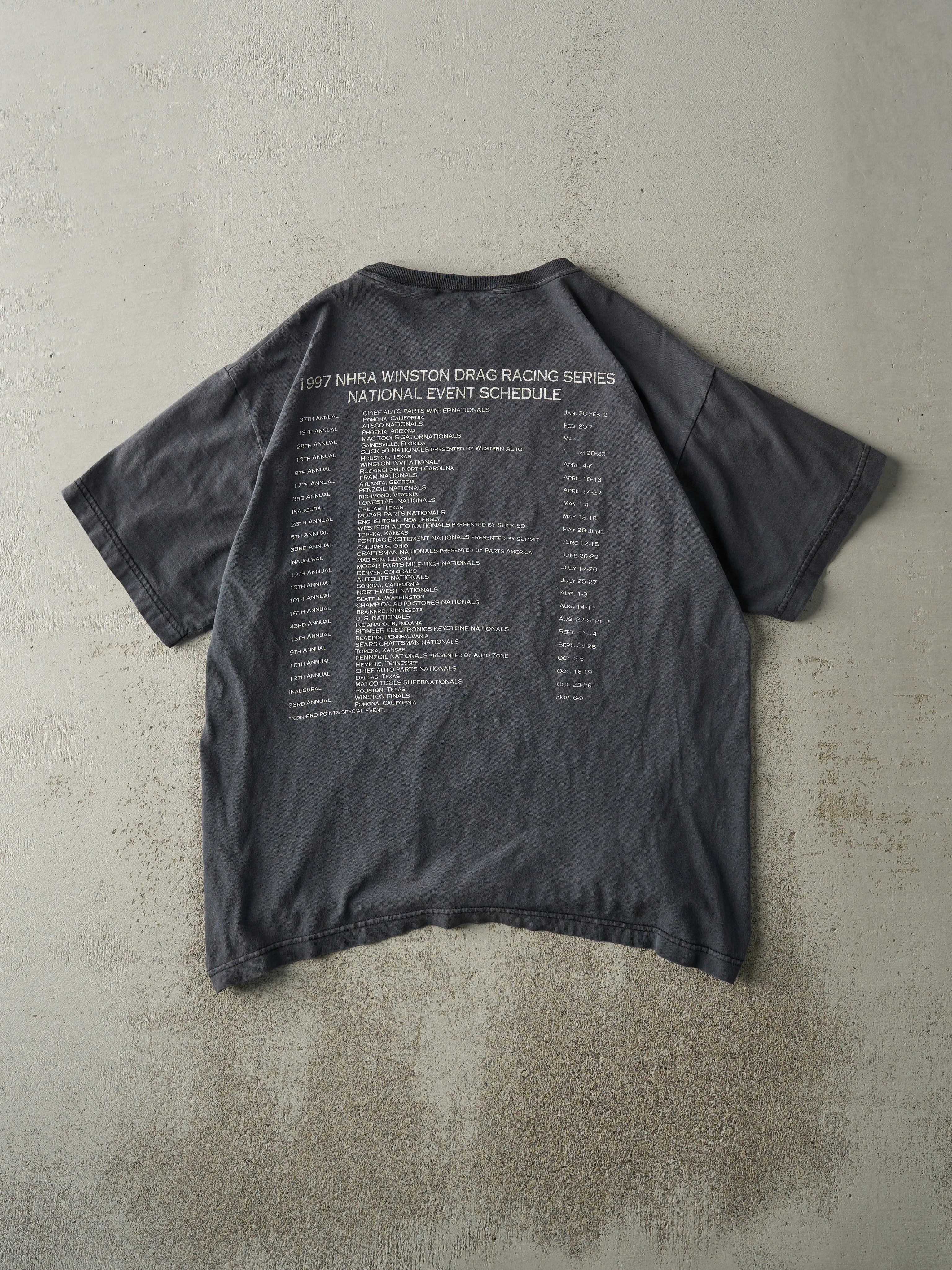 Vintage 97' Faded Black NHRA Winston Drag Racing Tee (M) sold by Rebalance Vintage product image thumbnail 2