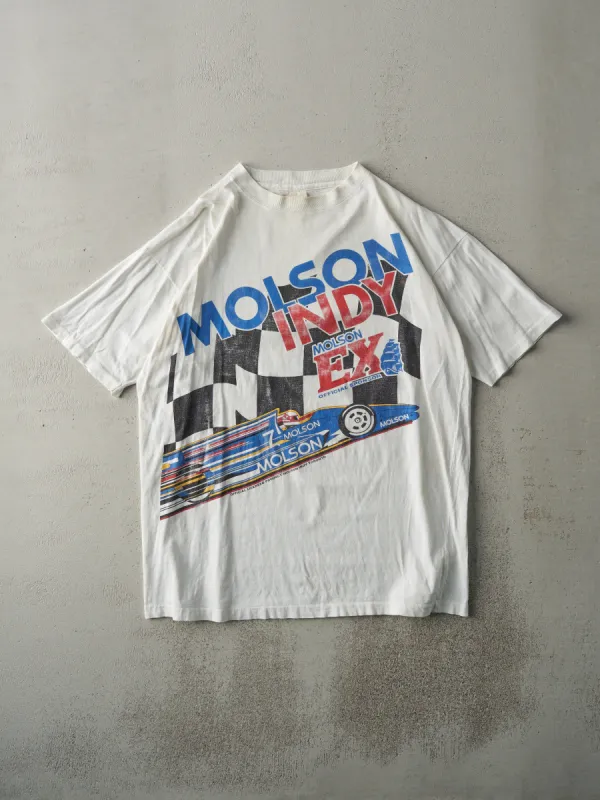 Vintage 90s White Toronto Molson Indy Racing Tee (L) sold by Rebalance Vintage