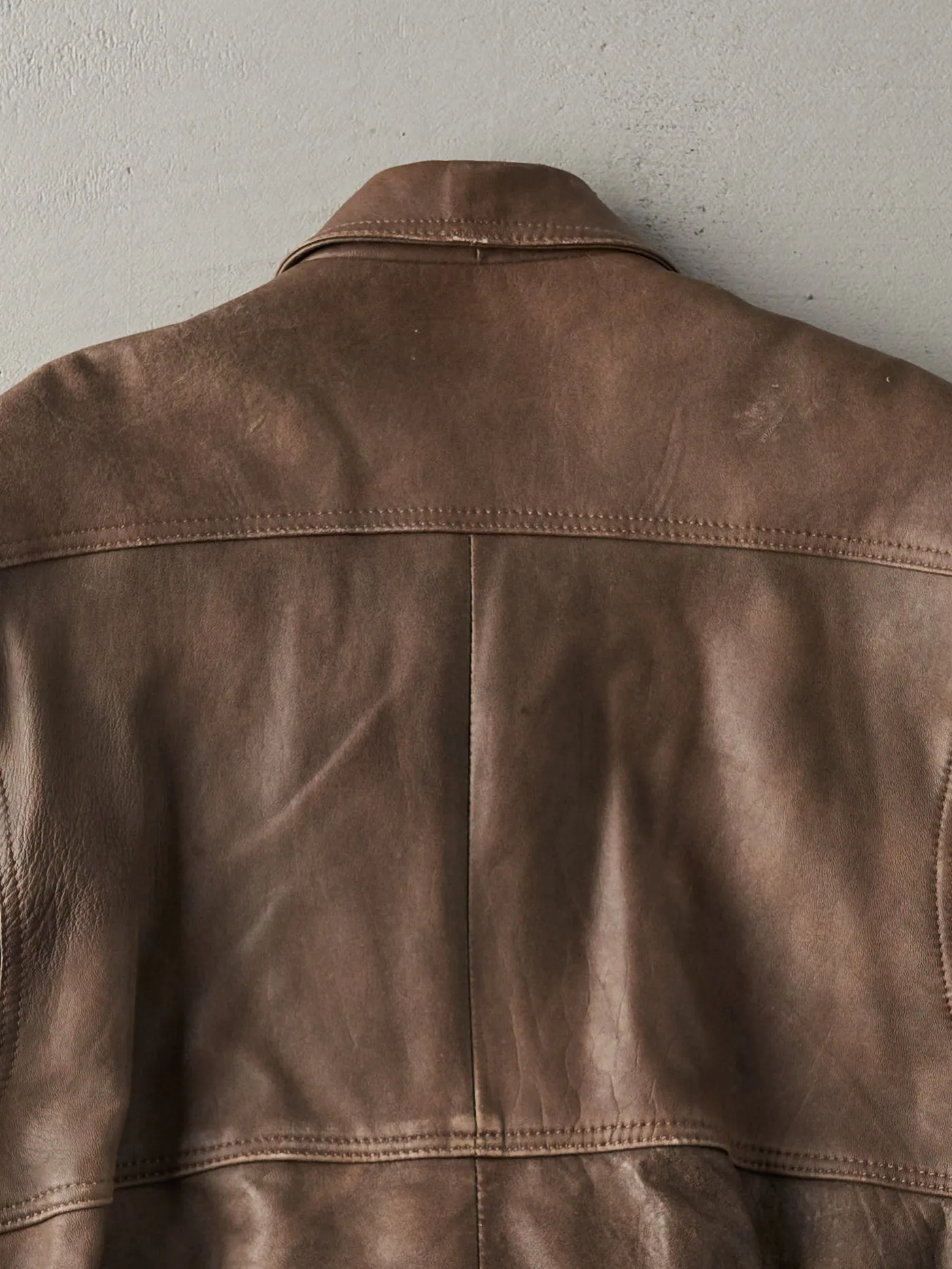 Vintage 80s Brown Leather Jacket (S/M) sold by Rebalance Vintage product image thumbnail 4