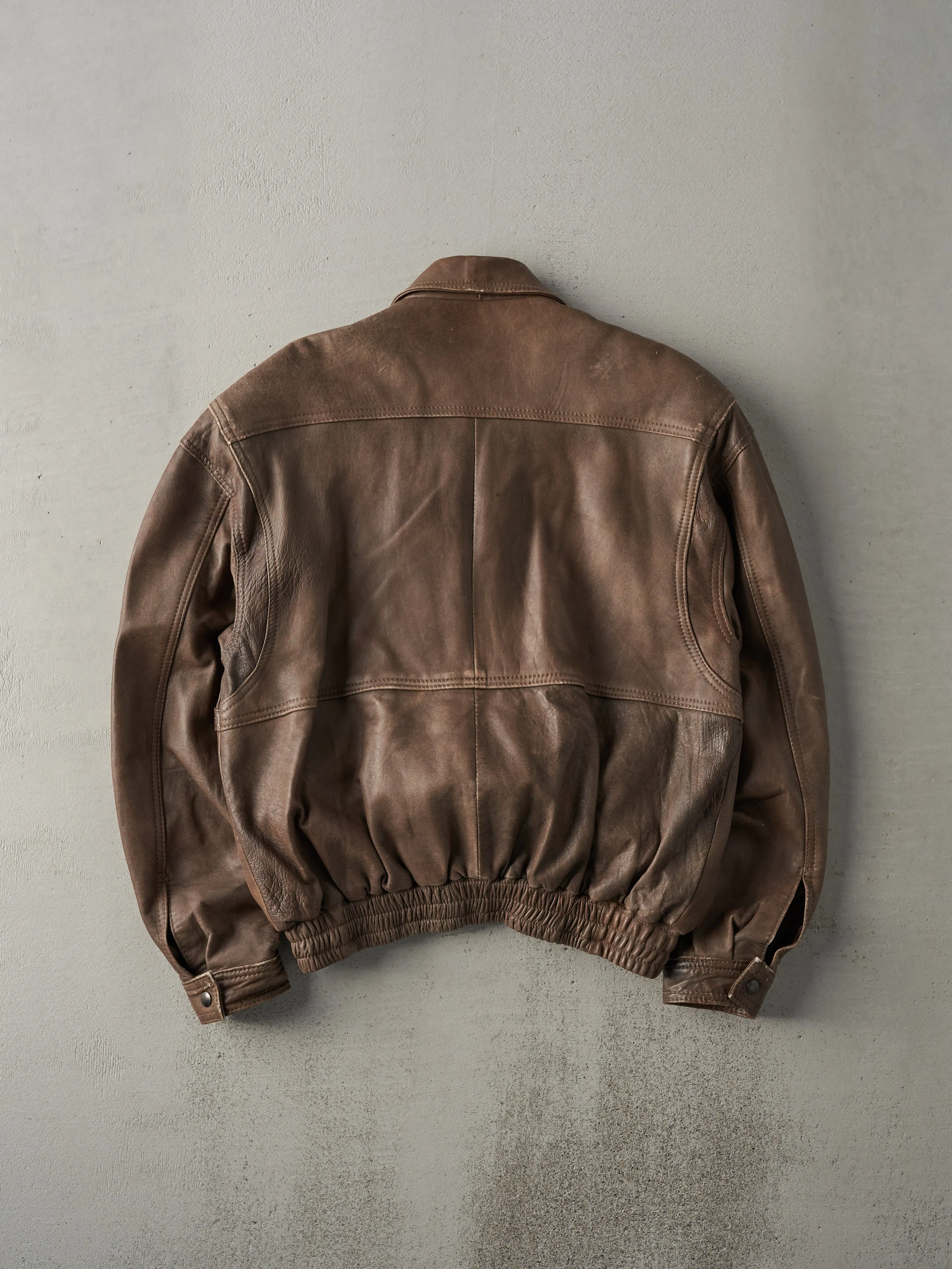 Vintage 80s Brown Leather Jacket (S/M) sold by Rebalance Vintage product image thumbnail 2