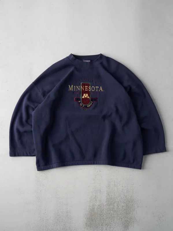 Vintage 90s Navy Blue University of Minnesota Crewneck (XXL) sold by Rebalance Vintage