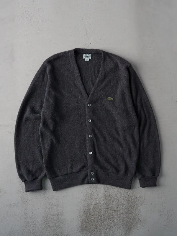 Vintage 80s Charcoal Grey Izod/ Lacoste Knit Cardigan (L) sold by Rebalance Vintage