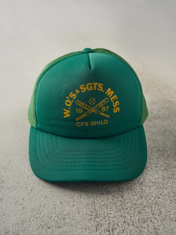 Vintage 87' Green Baseball CFB Shilo Foam Trucker Hat sold by Rebalance Vintage