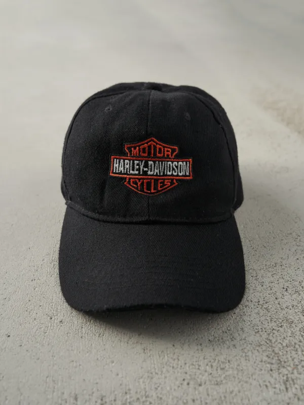 Vintage Y2K Black Harley Davidson Embroidered Velcro Back Hat sold by Rebalance Vintage