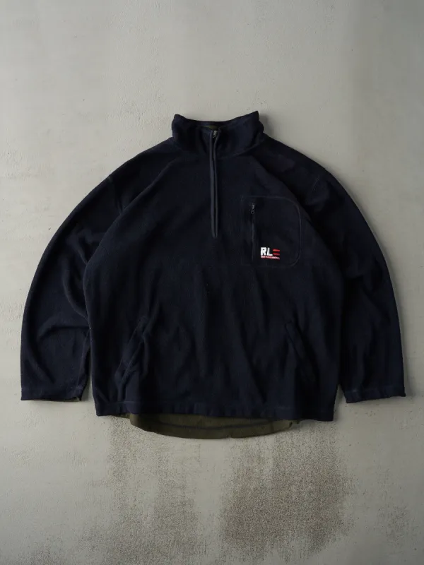 Vintage 90s Navy Blue Polo Ralph Lauren Fleece Quarter Zip Sweater(XL/XXL) sold by Rebalance Vintage