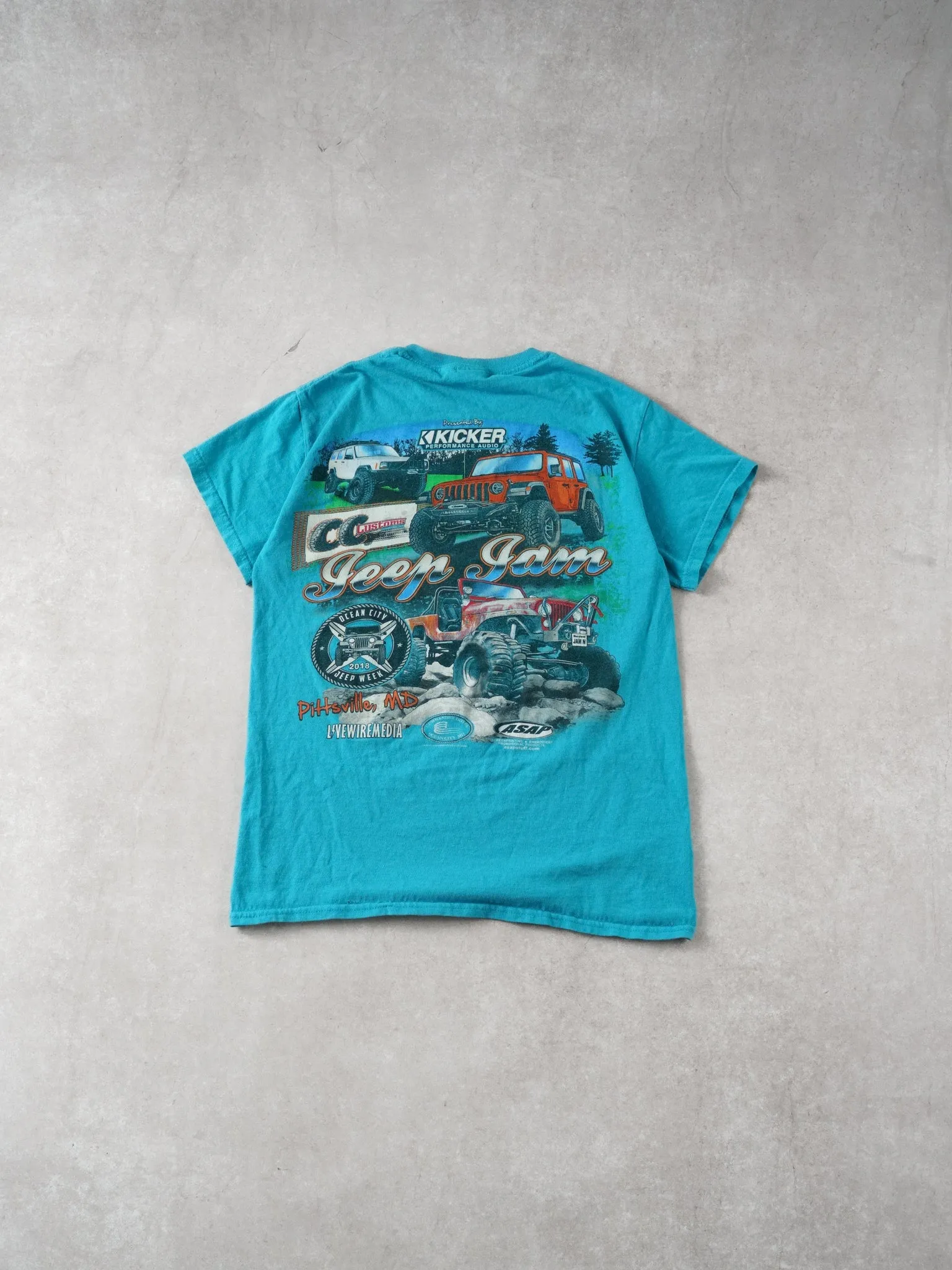 Vintage Y2k Teal Blue Ocean City Jeep Week Graphic Tee sold by Rebalance Vintage product image thumbnail 2