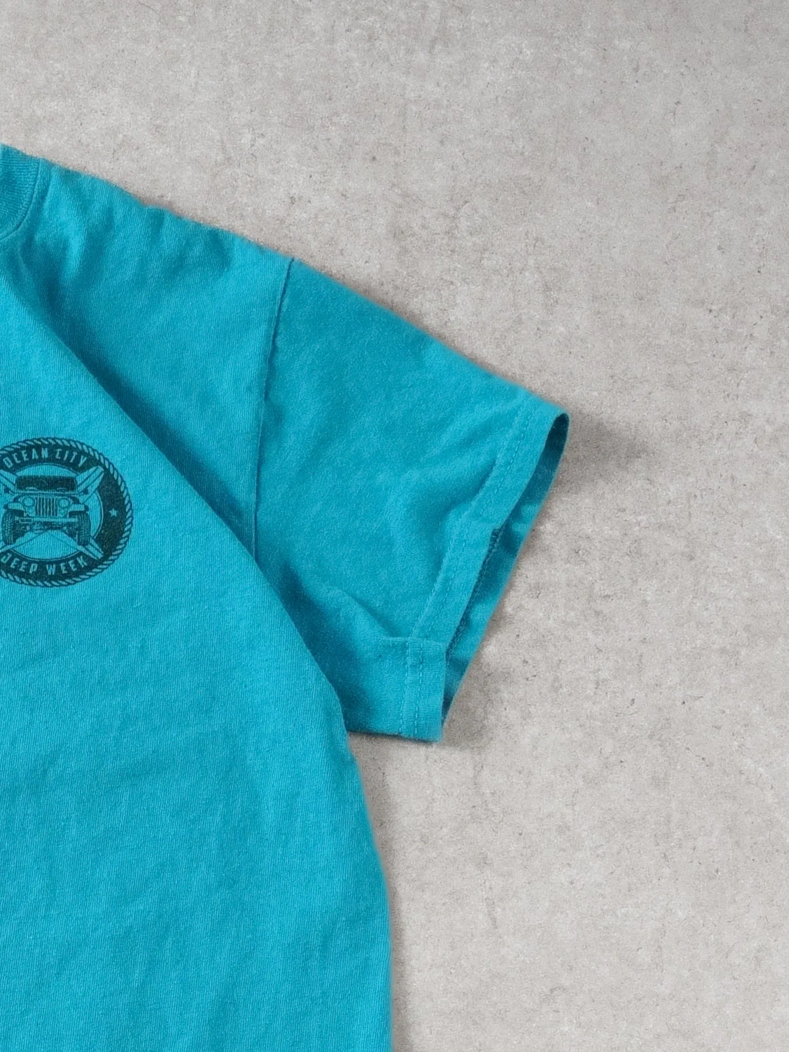 Vintage Y2k Teal Blue Ocean City Jeep Week Graphic Tee sold by Rebalance Vintage product image thumbnail 4
