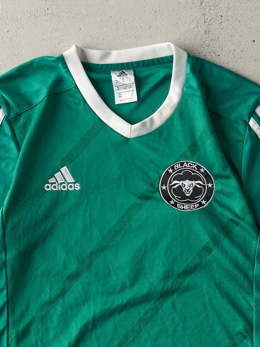 Vintage Y2K Green Adidas Black Sheep Soccer Jersey (M) sold by Rebalance Vintage product image thumbnail 4