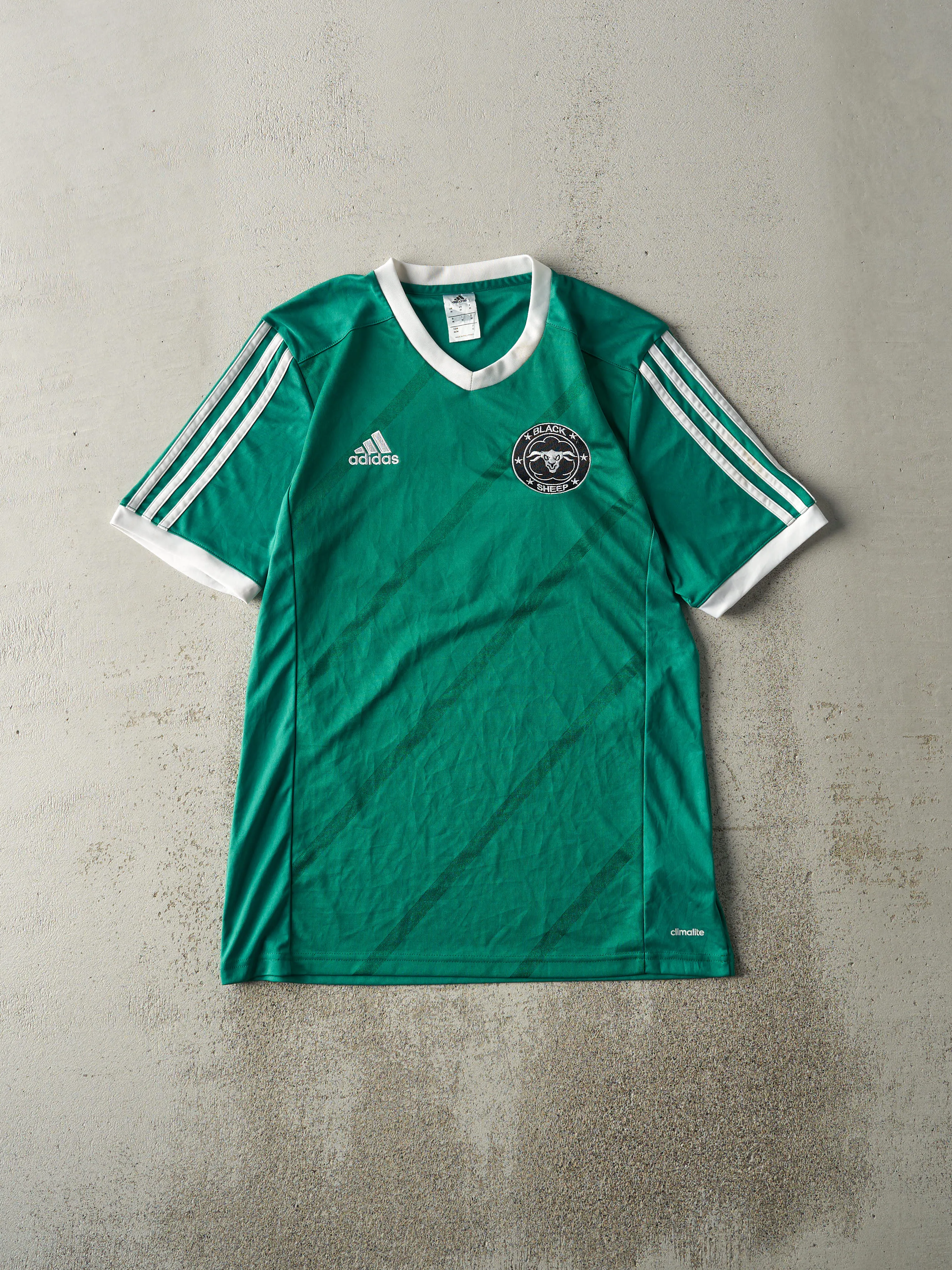 Vintage Y2K Green Adidas Black Sheep Soccer Jersey (M) sold by Rebalance Vintage